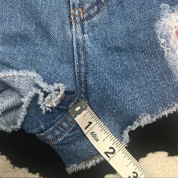 F21 High Waisted USA Stars Stripes Cutoff Shorts - Picture 6 of 7